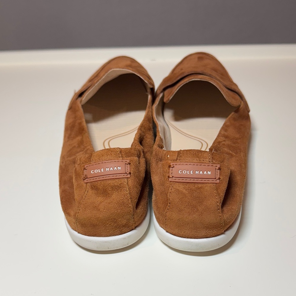 Cole Haan Tan Suede Women's Loafers - Picture 2 of 5
